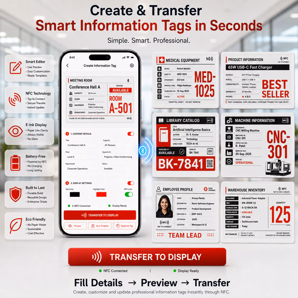 NFC E-Ink Smart Tag, Billboard Display image 5
