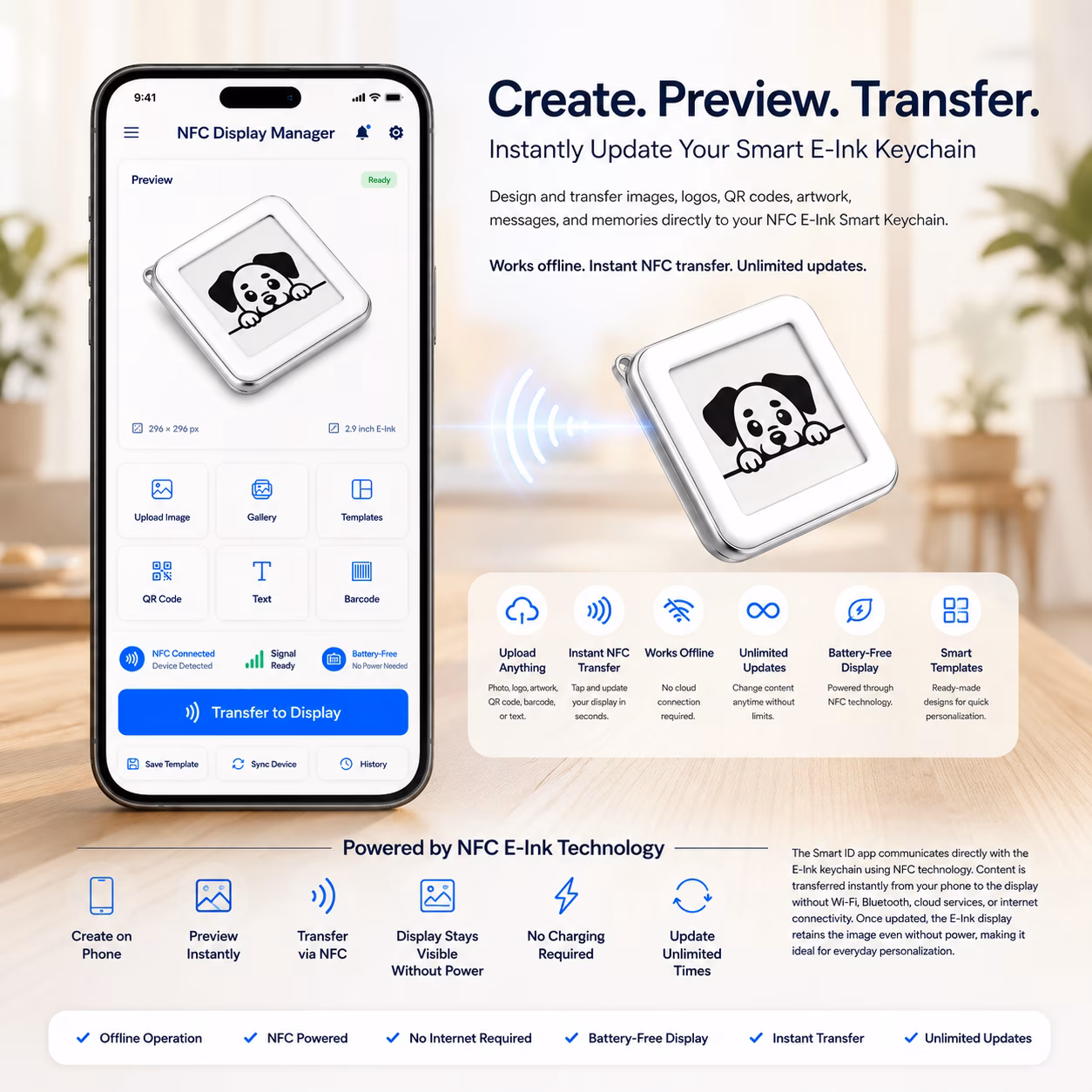 NFC E-Ink Smart Tag, Key Chain image 6