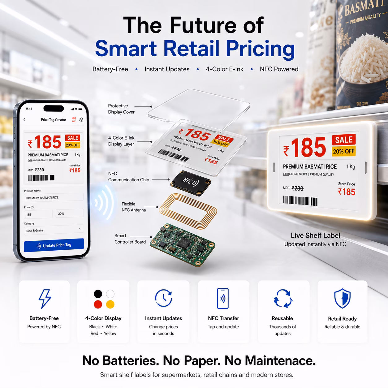 NFC E-Ink Smart Tag, Store Display image 8