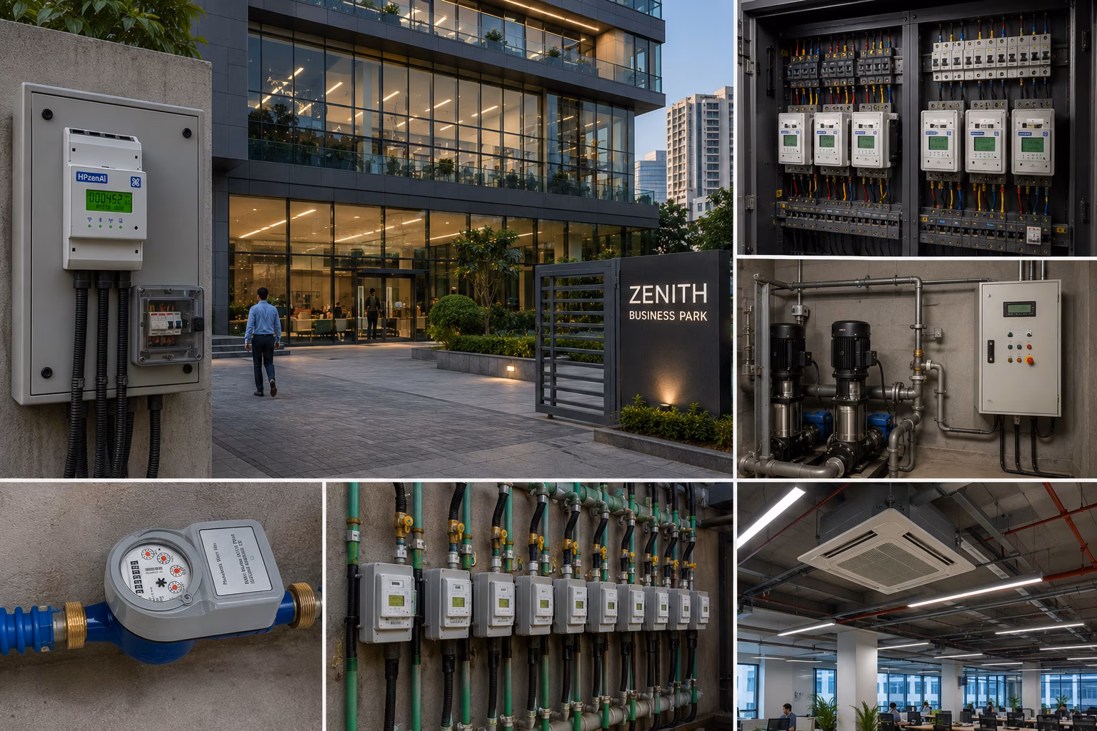 Three-Phase Energy Meter, 60 A use case - Commercial Building