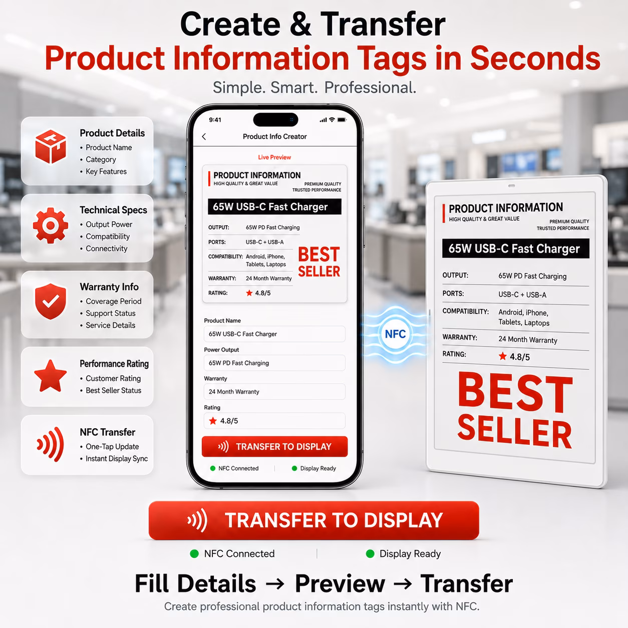 NFC E-Ink Smart Tag, Billboard Display image 6